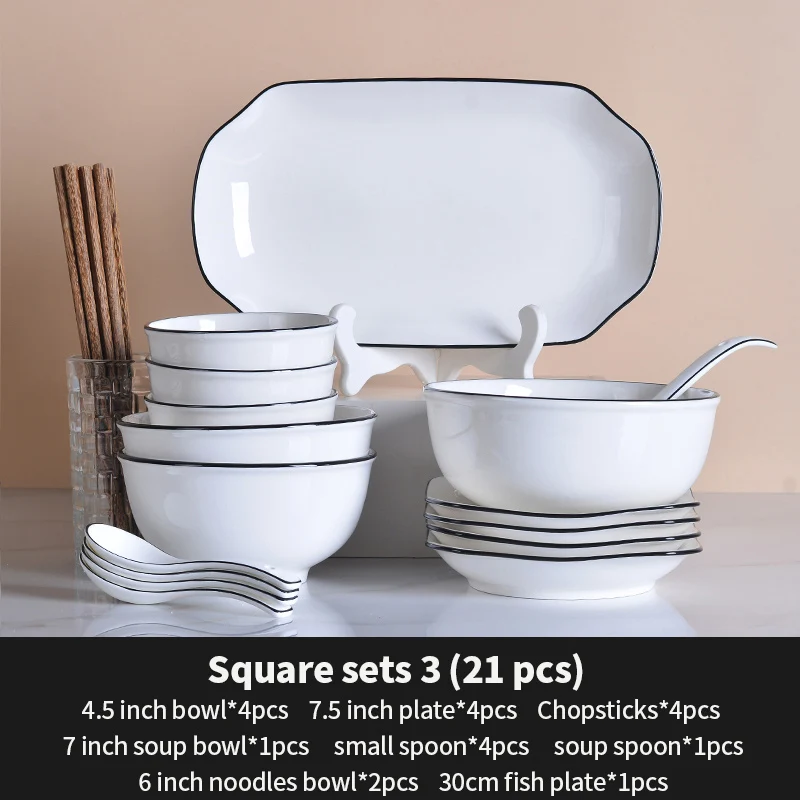 Custom Wholesale White Cheap Ceramic Dinnerware Sets Ceramic Kitchen