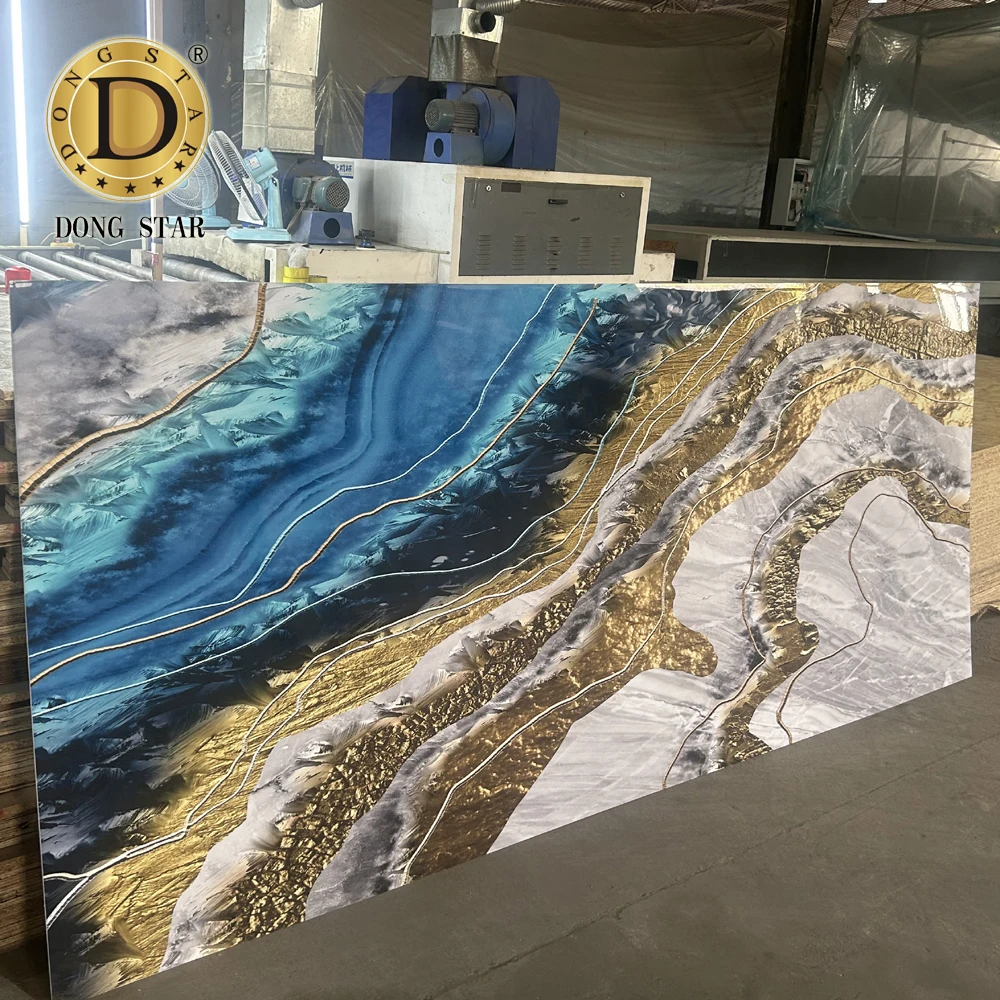 4x8 3D Design ANY Pattern 3mm PVC Wall Panel UV Marble Sheet for Indoor Decoration