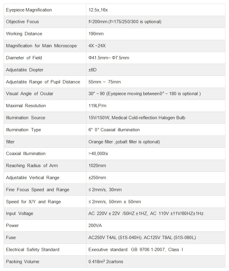 SOM-2000C Ophthalmic Equipment Ophthalmic Operating Microscope Eye Operating Operation Surgical Microscope
