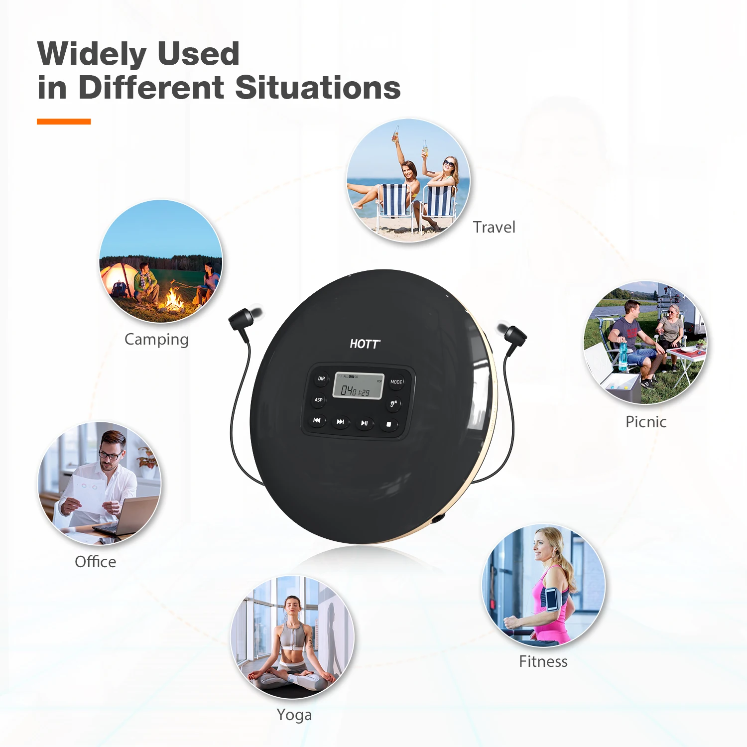 Portable CD Player CD711 Rechargeable CD Walkman