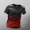 Gradient red short-sleeved shirt