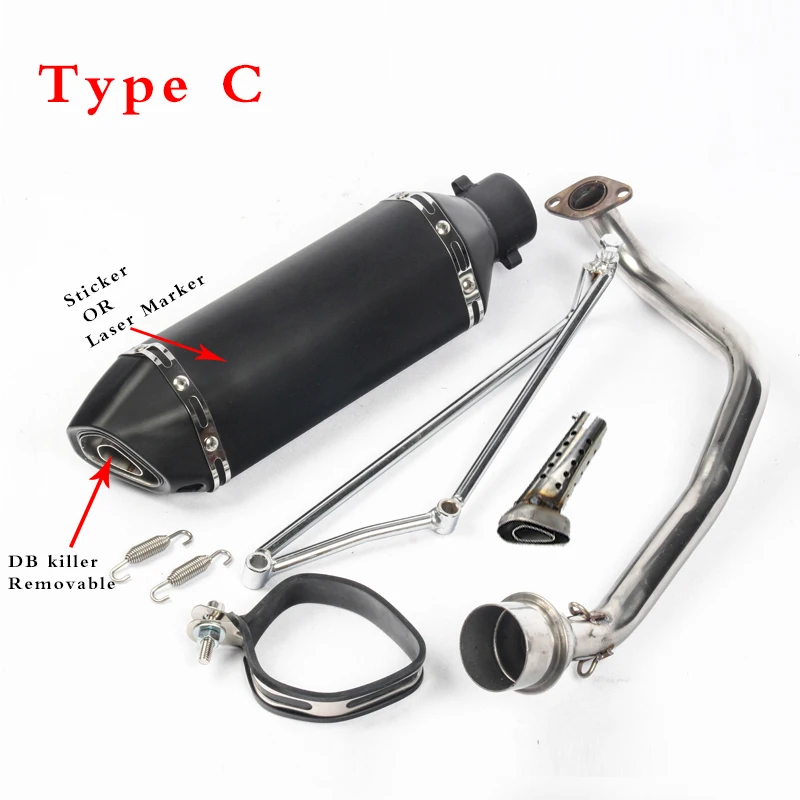 Muffler For Yamaha GY6-125/150 Motorcycle Full Exhaust System Connecting Pipe