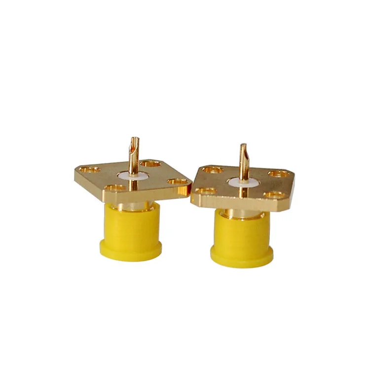 product coaxial connector sma kf gold plated flange connector female 4 hole sma connector-2