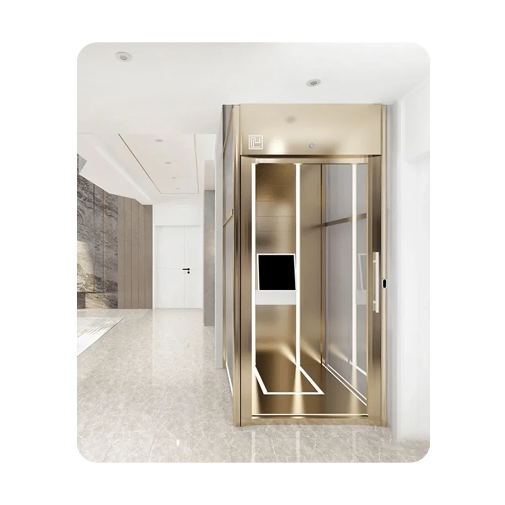 Stiltz Modern Hotel Small House PVC AC Passenger Elevator Stainless Steel Lightweight 320kg/400kg/450kg Capacity Cost-Effective