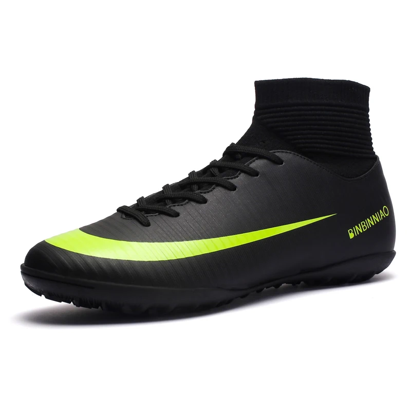 Football Shoes High Mid-Top Lace up Soccer Futsal Shoes Football Boots AG FG HG TF PU Le aperçu 7