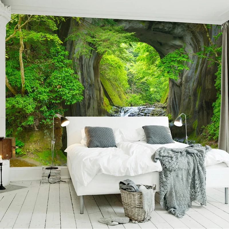 Amazon | 不織布写真壁紙3D 森林・湖沼 写真の壁紙3D立体空間