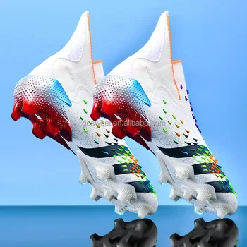 Hot Sale Factory Customize Brand Outdoor Man Soccer Football Sport Shoes High Ankle Cheap Spikes Soccer Boots