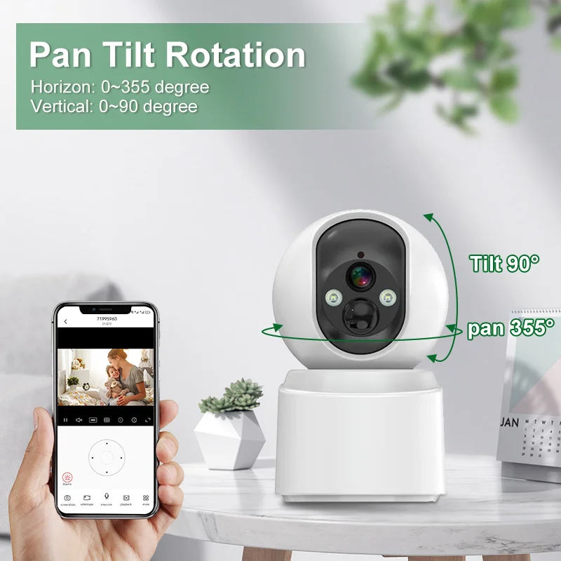 V380 Smart Home Baby Monitor 7500mah Lithium Battery Wifi Security