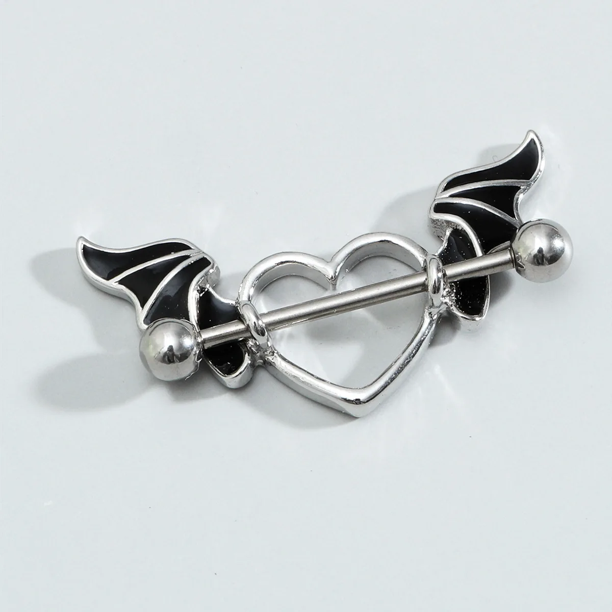 CM Crareesi Mania Bat Nipple Rings Bat Wings Nipple Piercing Jewelry 316L  Surgical Steel Chain Nipple Rings 14G Black Nipple Barbell Nipple Shield