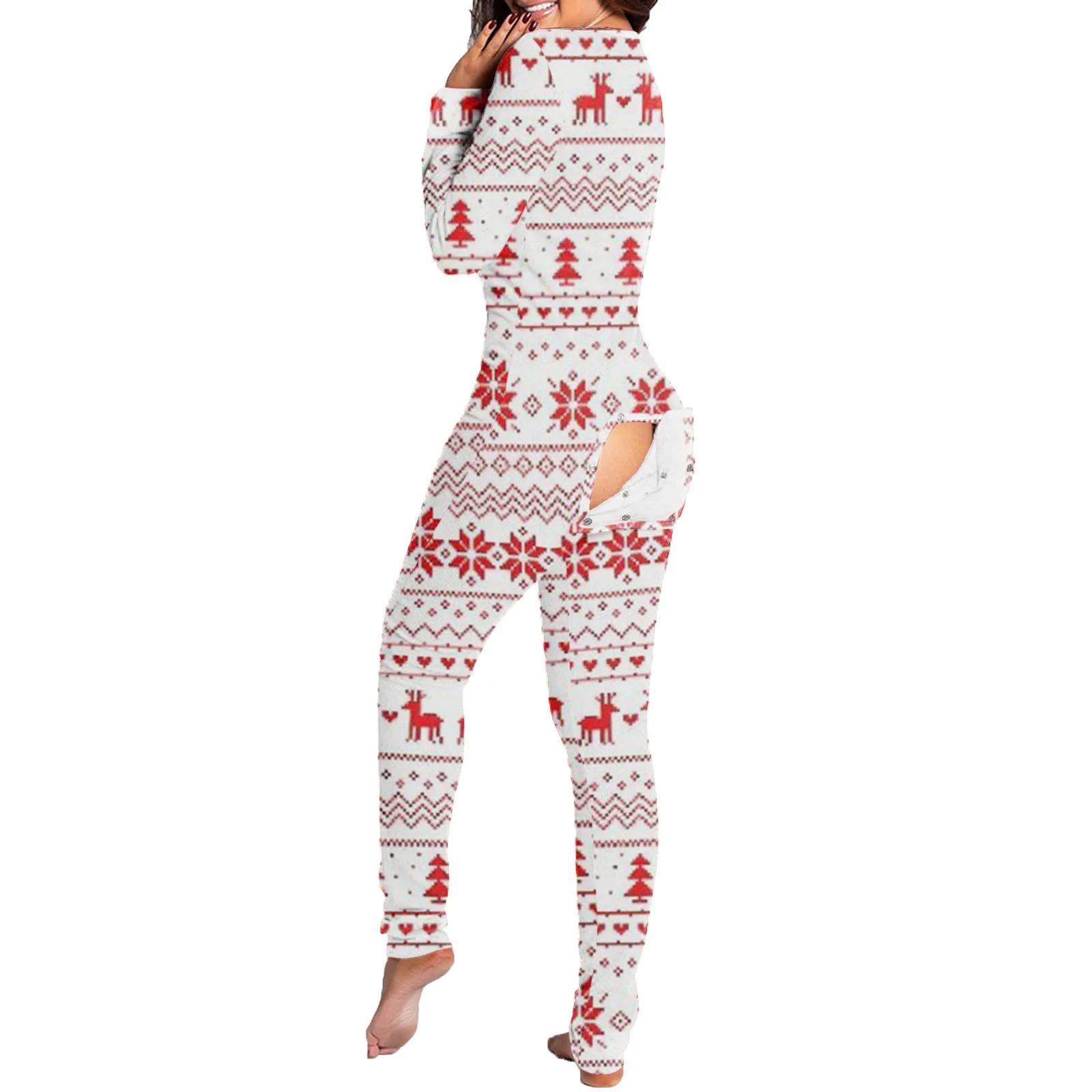 Long Pant Holiday Xmas Sleepwear Christmas Onesie Pajamas With Butt Flap  For Women| Alibaba.com