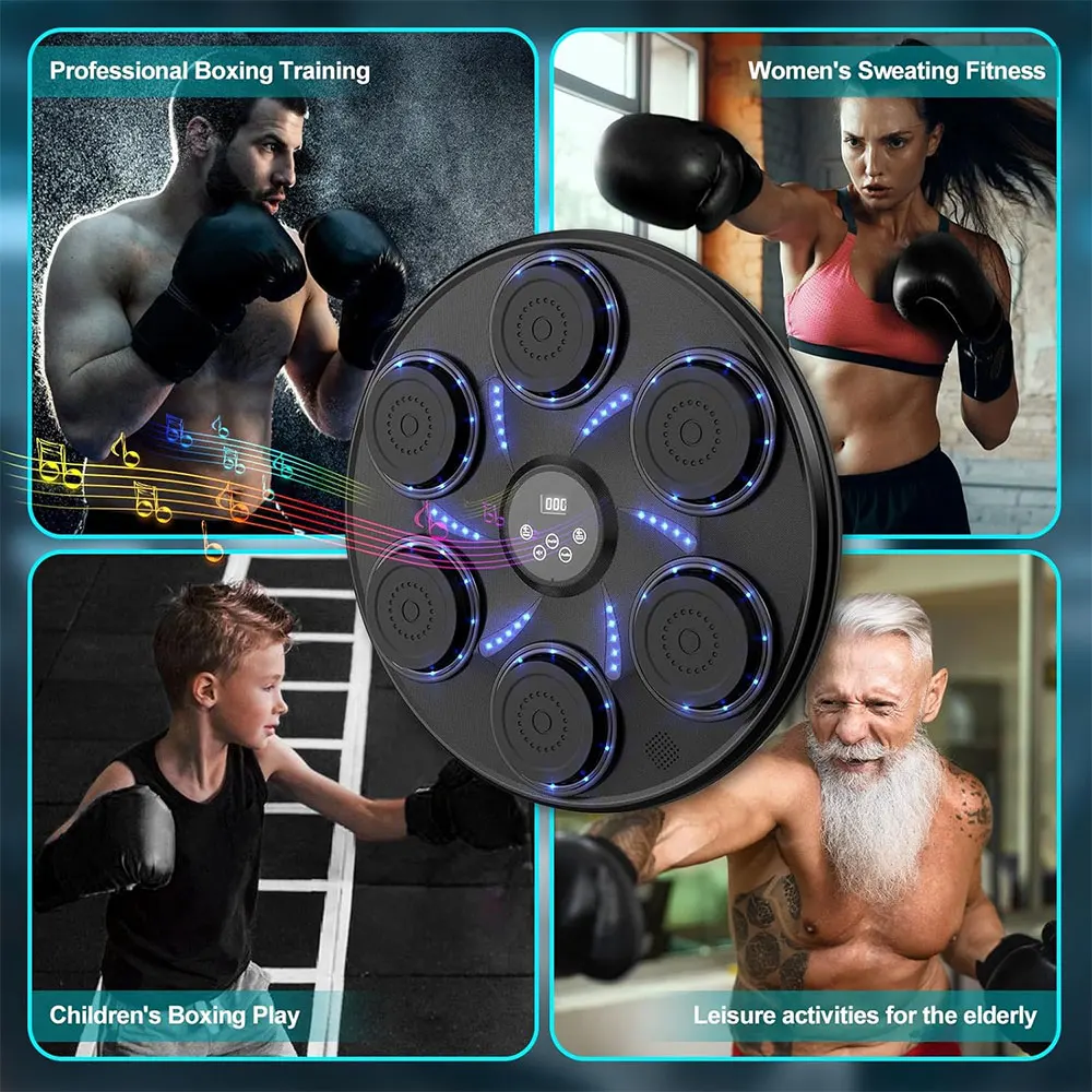 Tech Gadgets 2024 Smart Music Boxing Machine Electronic Home Fitness Target for Adults Sports Stress Relief