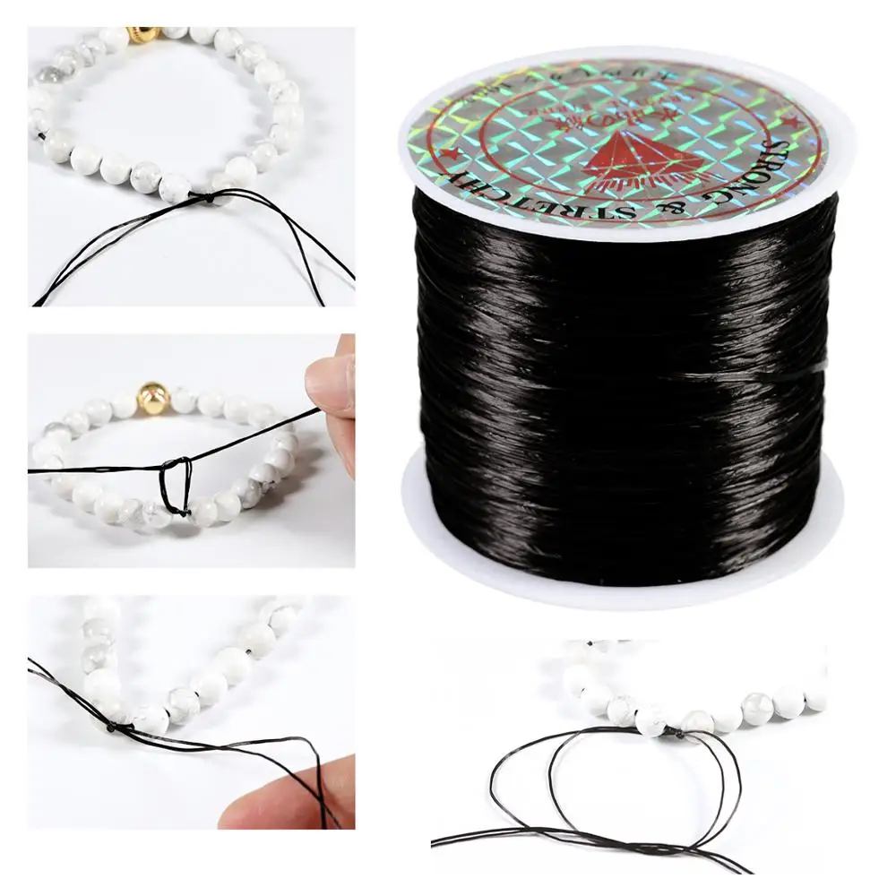 Elastic String 0.6mm Crystal String Cord for DIY Jewelry Making Bracelet  Necklace Beading Thread 3 Roll 