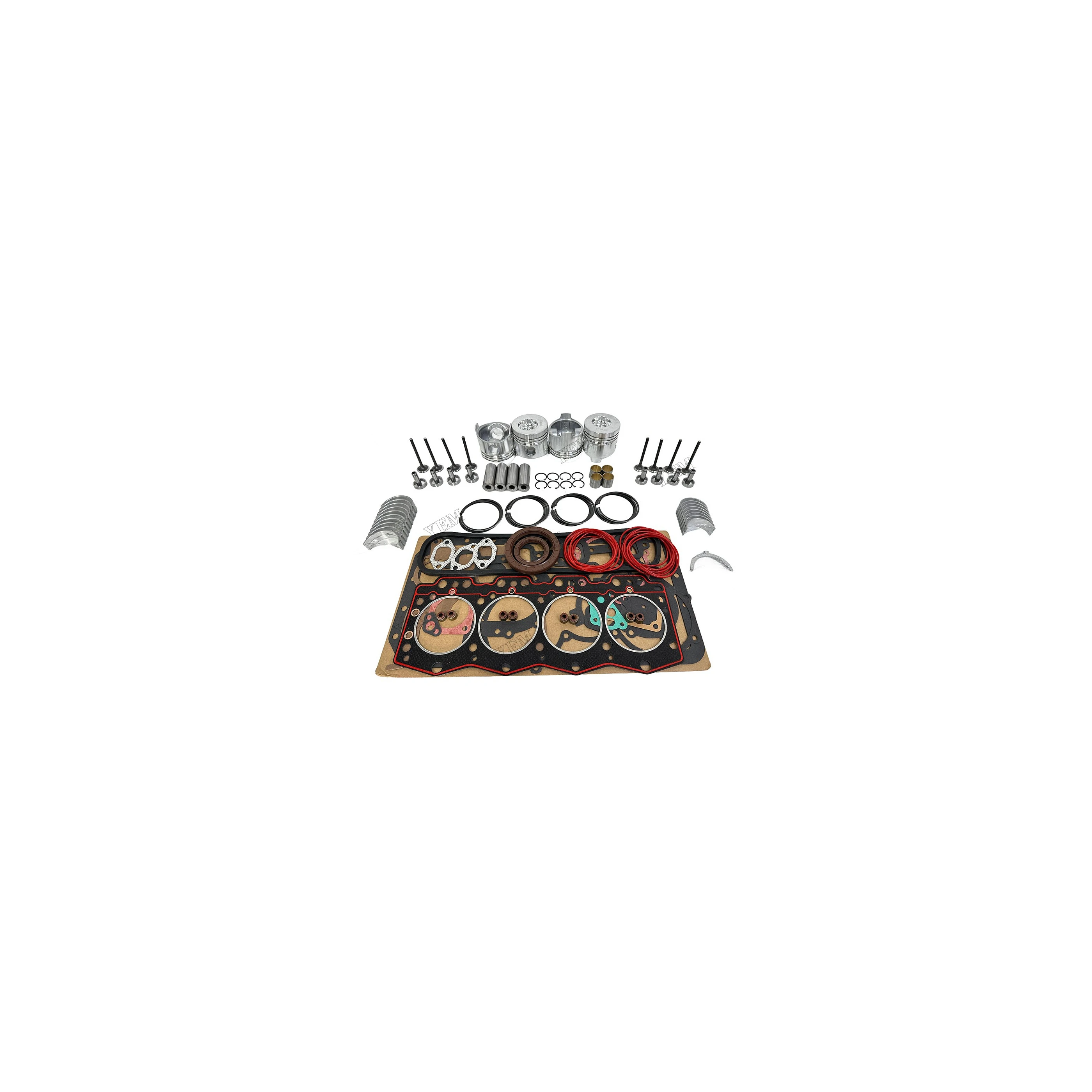 Repair Kit With Overhaul Gasket Set Piston Rings Bearing Valves Fits for Yunnei YN25GBZ Replacement Standard Size Engine Parts