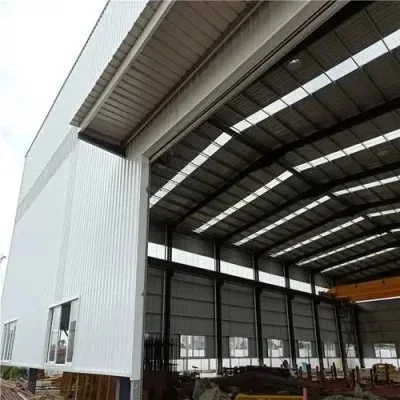 Large Span Lightweight Prefabricated Steel Structure Workshop Building Industrial Design Style for Warehouse Use