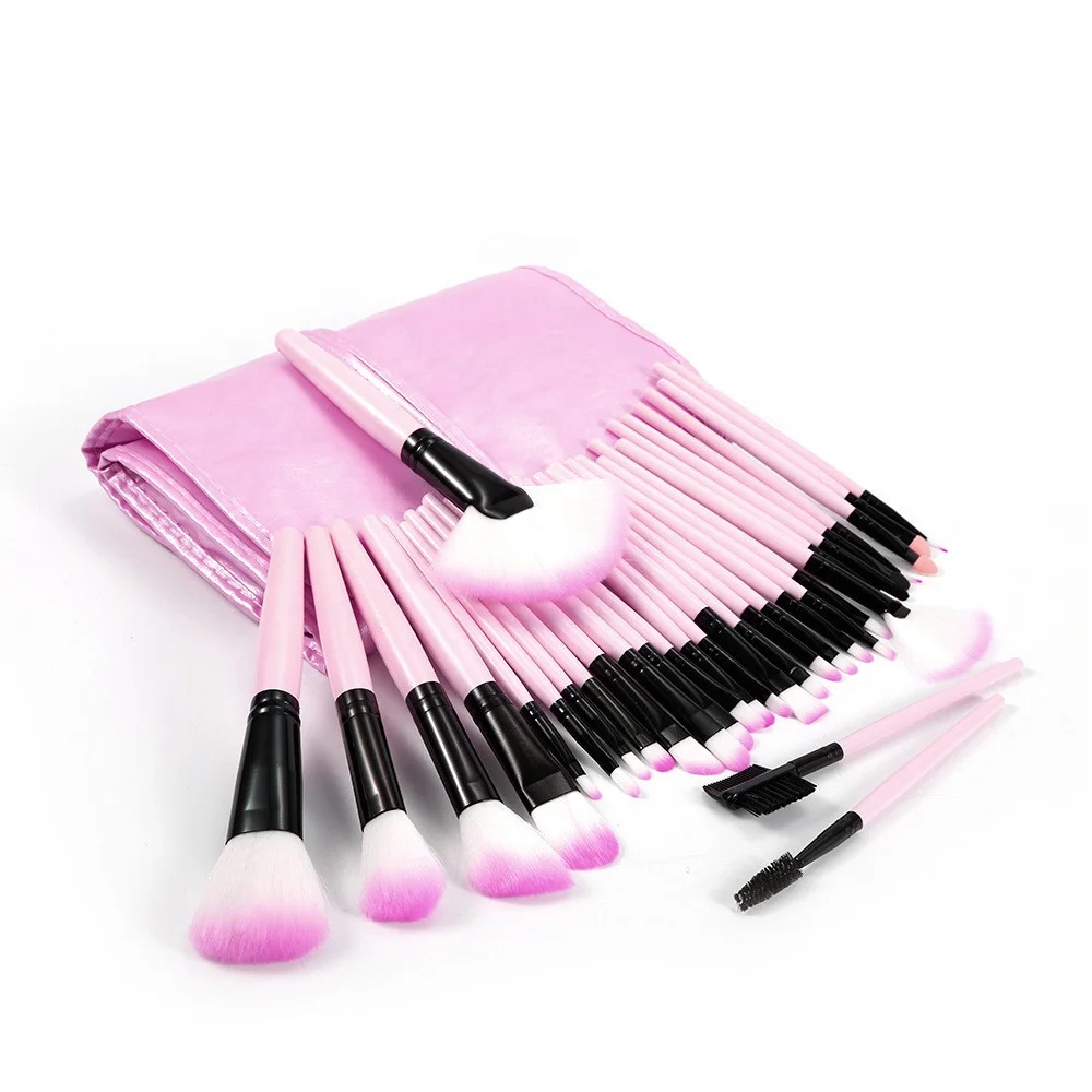 OEM high quality 32 pcs makeup brush pack three color optional makeup set brush beauty brush set