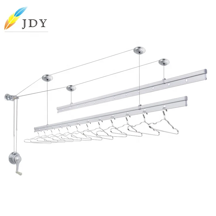 Manual Drying Rack Lifting Clothes Hanger Ceiling Mount Clothes Hanger