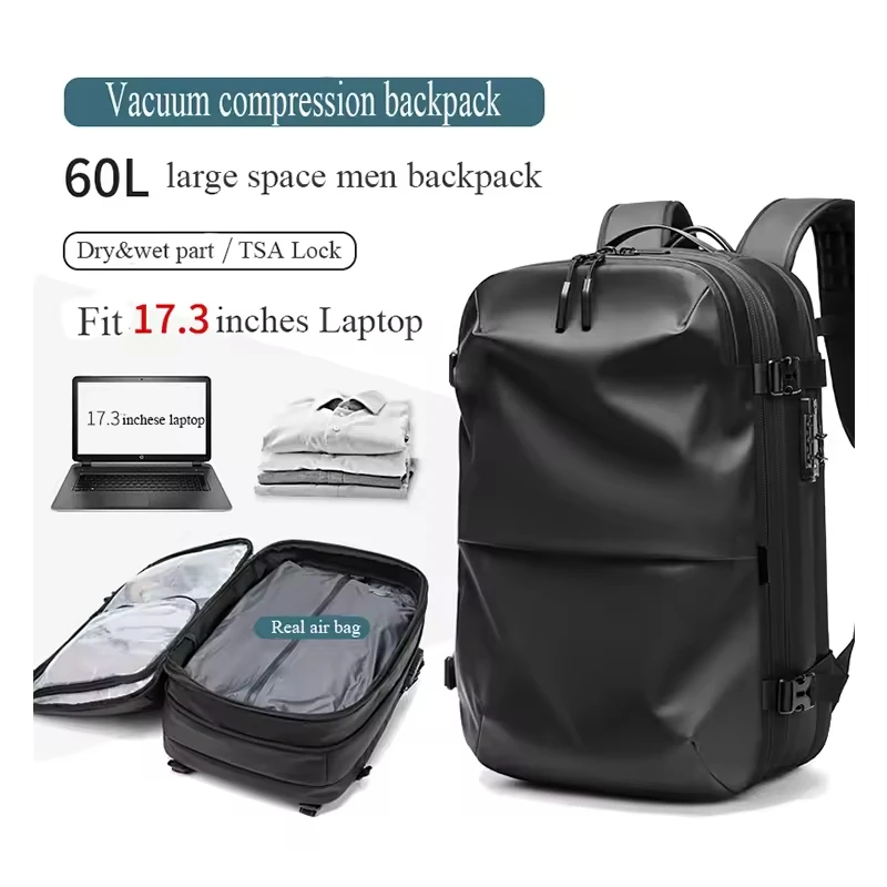 Vacuum Travel Bag Compression Storage Bag Backpack Airback Bag Built-in ...