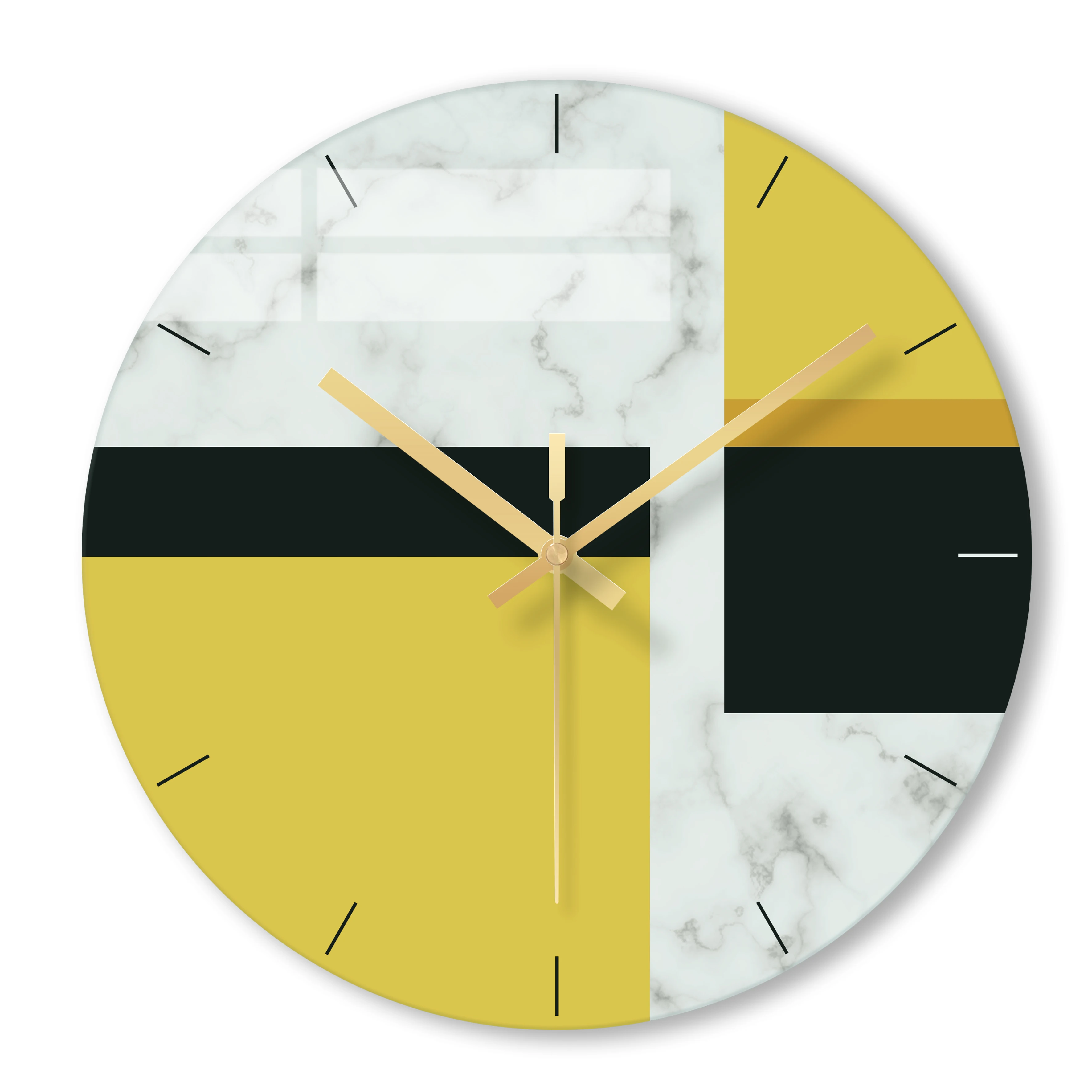 12 inch Tempered Glass Colorful UV Printing Wall Clock for Home Office Decor