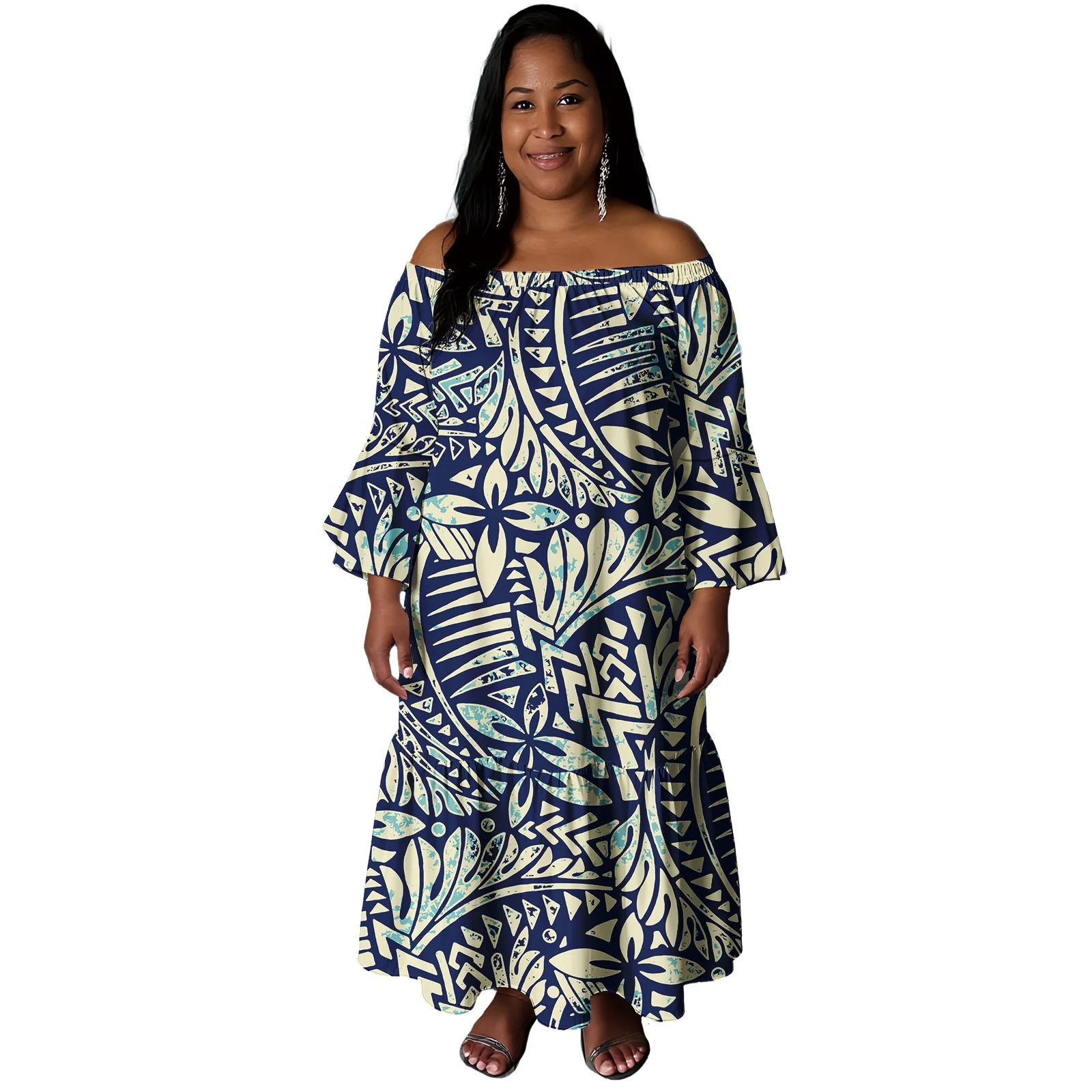 Pacific Island Art Hawaiian Design Fishtail Dress Long Mermaid Loose Dress  Polynesian Elegant Party Dresses for Women| Alibaba.com
