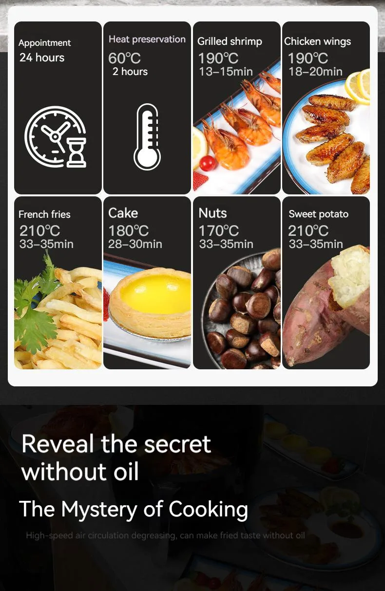 Wholesale China air fryer machine square 6l 12l  de 8l premium familiales smart ovens air fryer