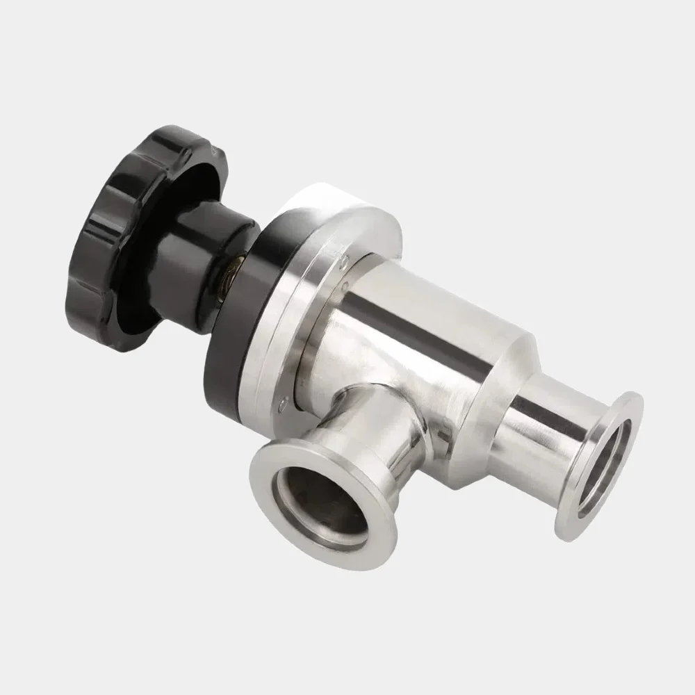 Air Admittance Isolation Valve KF25 304 Bellow High Vacuum Manual Right Angle Corrugated Tube Gas High Temperature