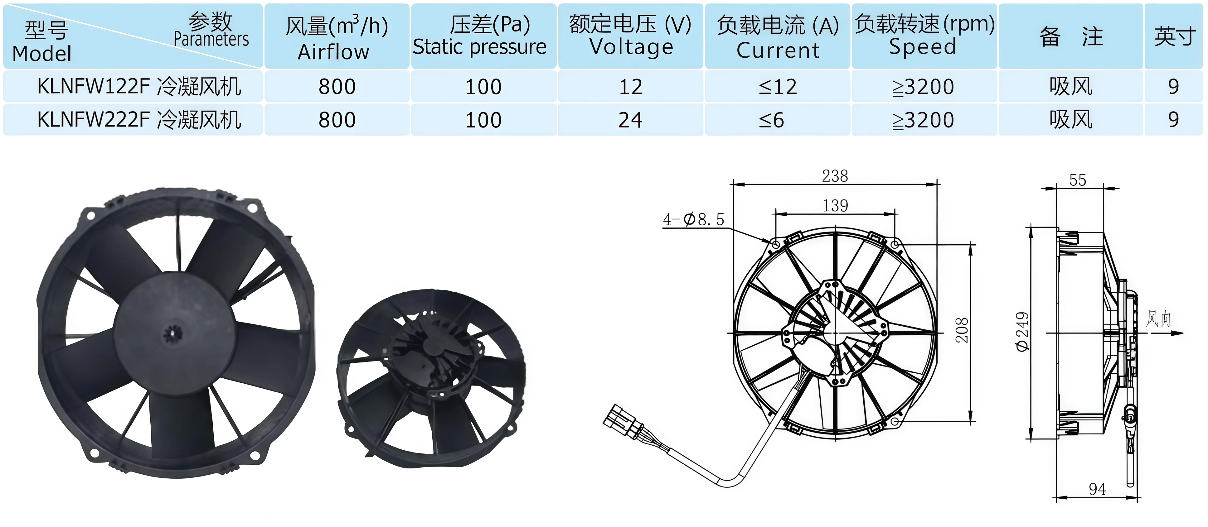 Brushless Condenser, 9inch, 12V/24V, IP68, 144W - detail 8