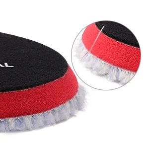 SPTA 3 Inch 1Pc V2.0 Coarse Short Wool Polishing Pad RO/DA Polisher Buffing Pad for Car Polisher Remove 1500# Sanding Marks