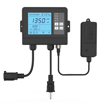 Waterproof CO2 sensor controller, split Carbon dioxide controller monitor for plant growing rooms