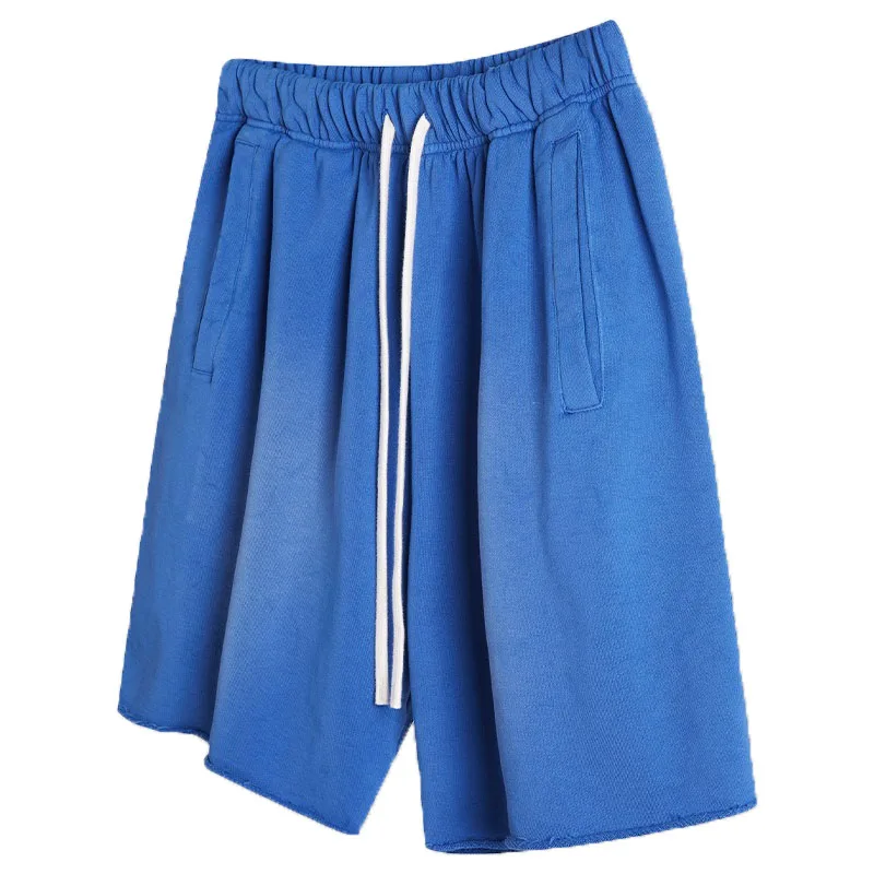 Custom Men's Sports Heavyweight Washed Sun Faded Dyed Shorts Jogging ...
