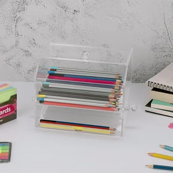 Clear Acrylic Pencil Dispenser Holder Bulk Pencil Storage  box
