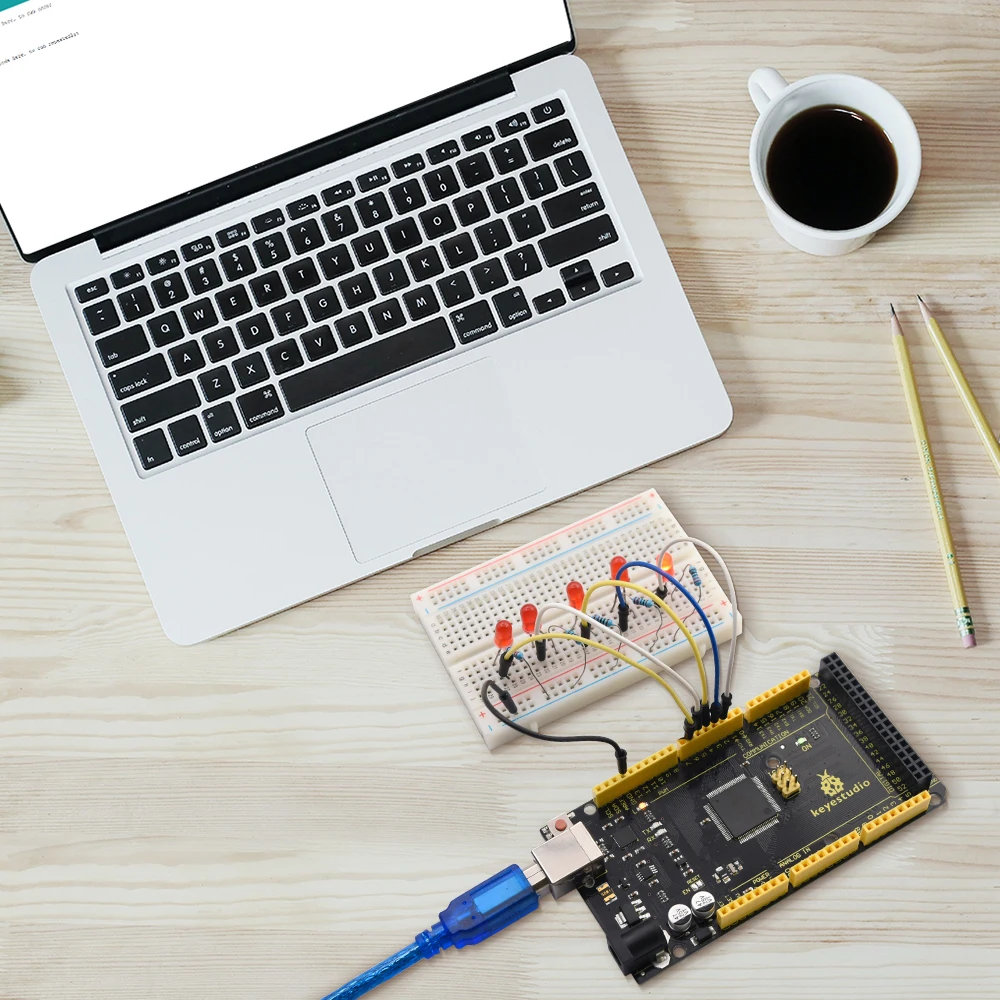 Keyestudio MEGA Development 2560 R3 Board Compatible with Arduino Mega 2560 Microcontroller Board