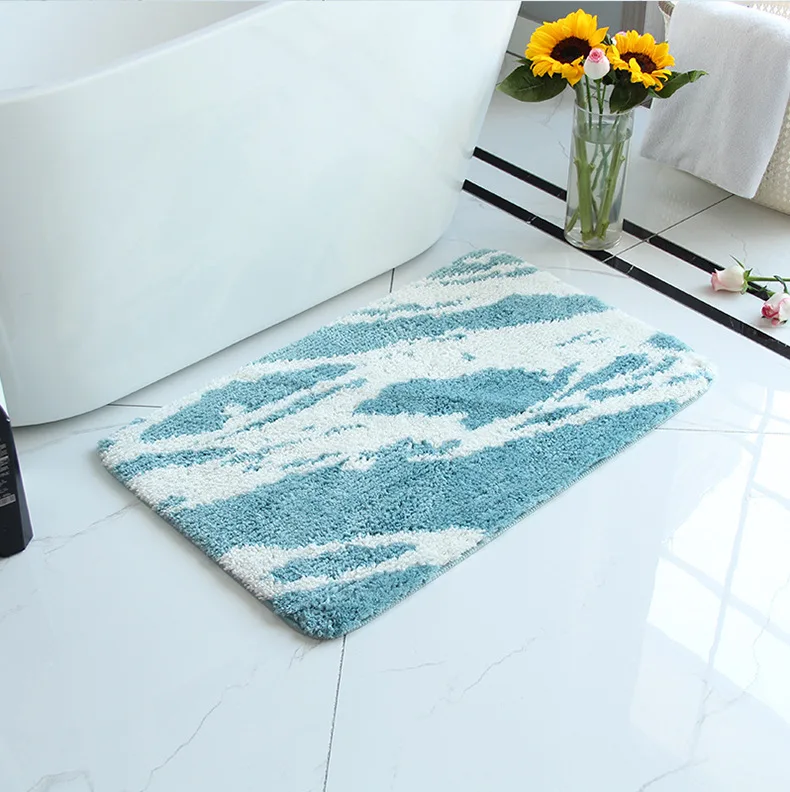 Factory Wholesale Modern anti-slip bath mats 100% Polyester PVC Bottom super absorbent Microfiber Bathroom Mats manufacture