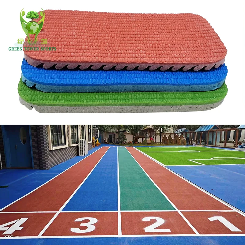 All Weather Synthetic Rubber Material 13 mm Prefabricated Rubber Athletic  Running Track