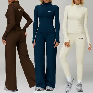 High Quality Zipper Long Sleeve Sportswear OEM ODM Custom Activewear Breathable Yoga Gym Fitness Jacket Women Winter Clothing