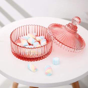 豪華なピンクの印刷甘い瓶カバー蓋付きキャンディーボックスボット