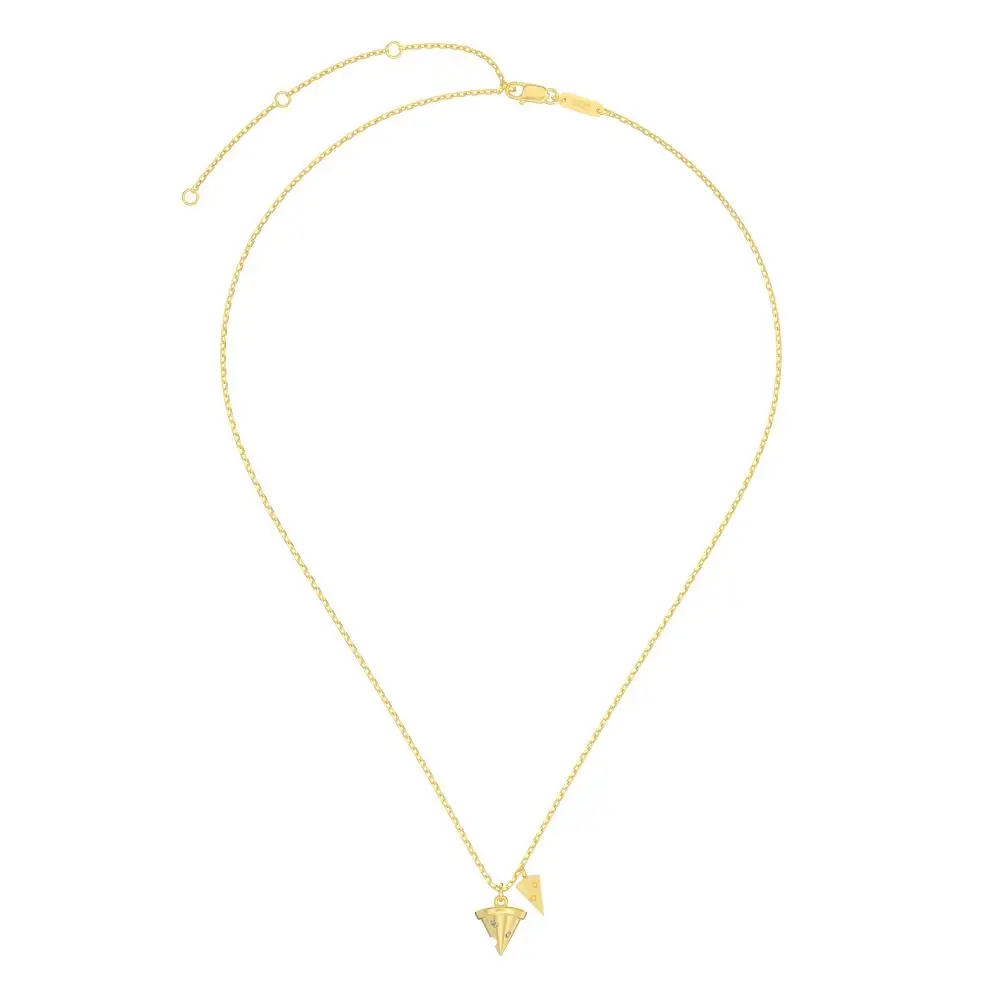 KAKODIY 5A Zircon 925 Sterling Silver Fine Jewelry for Women 14K Gold Plated Pendant Cheese Necklace detail 1