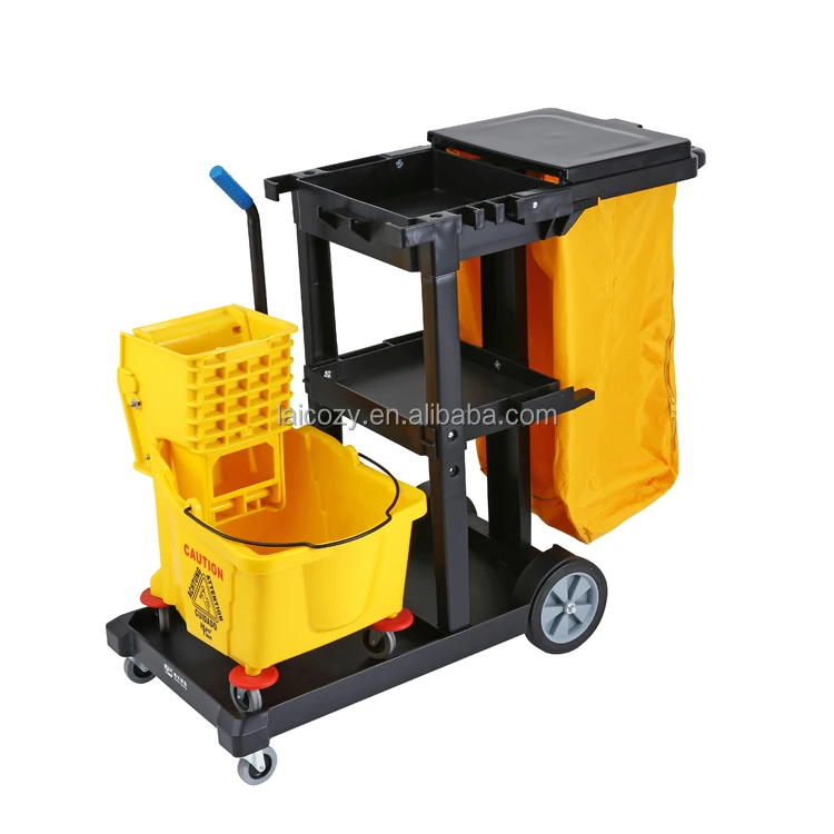 plastic cleaning cart 