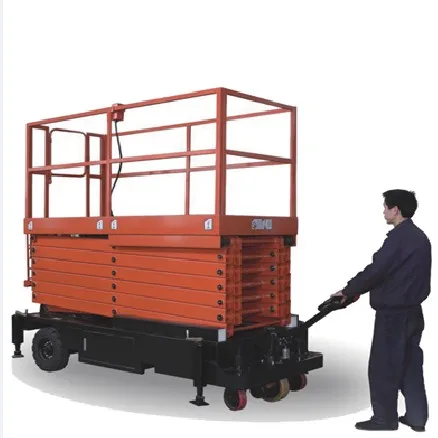 Ручные электрические ножницы платформа для аэронной работы с ручкой устройства тяги 500 кг 7 5 м 9 11 12 высота