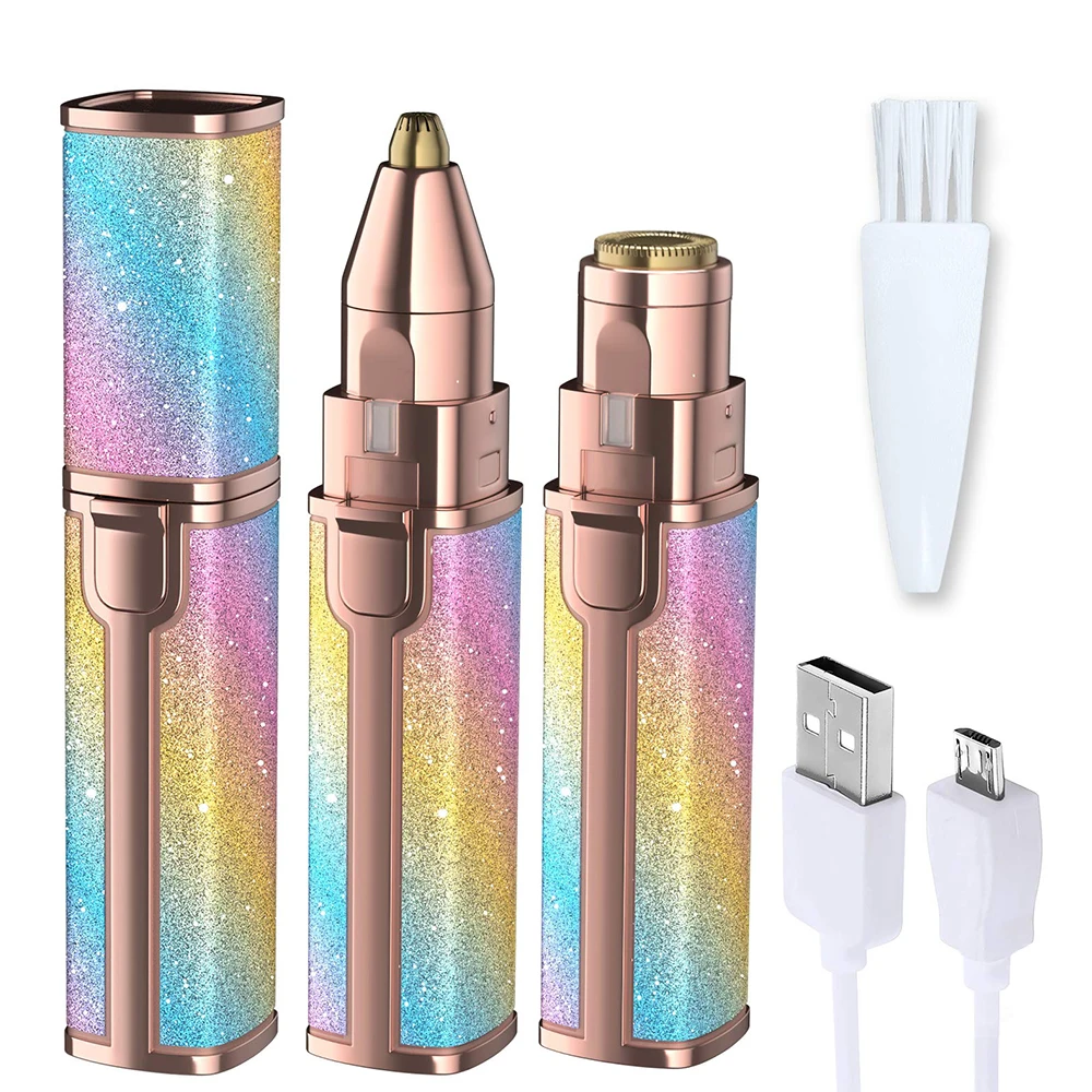 2 в 1 USB перезаряжаемый триммер для удаления волос на лице