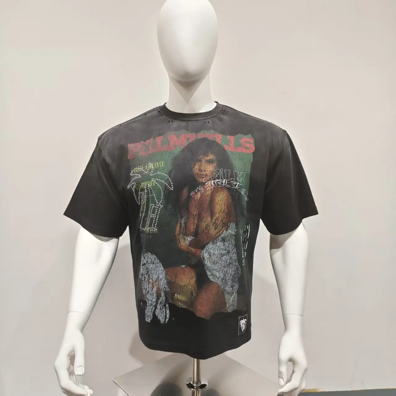 Salati Custom Logo Summer Set Oversized Hip Hop Vintage T-Shirt and Shorts Heavyweight Cotton DTG Printed Tshirts gallery 7