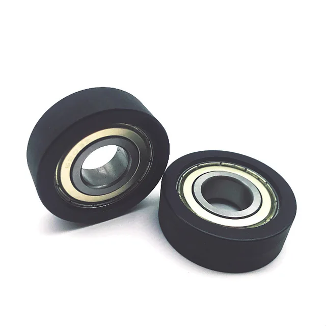 Customized Size PU Wheel  Rubber Roller Pulley Nylon Coated Ball Bearing Sliding Wheel for Door Window Caster Conveyor