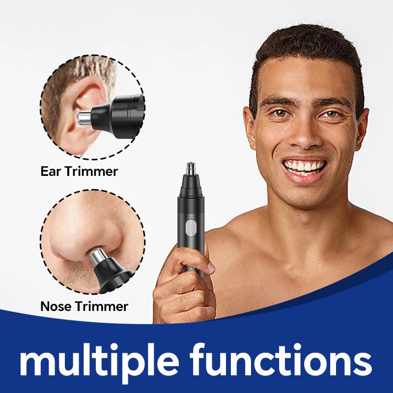 Portable Rechargeable Four-in-One Nose Hair Trimmer Set Electric Push Shear for Home Salon Car RV Use Durable Plastic for Garage details
