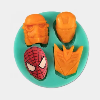 Factory Candy Fondant Non-stick Spider Iron Man Custom Chocolate Silicone Mold for Chocolate