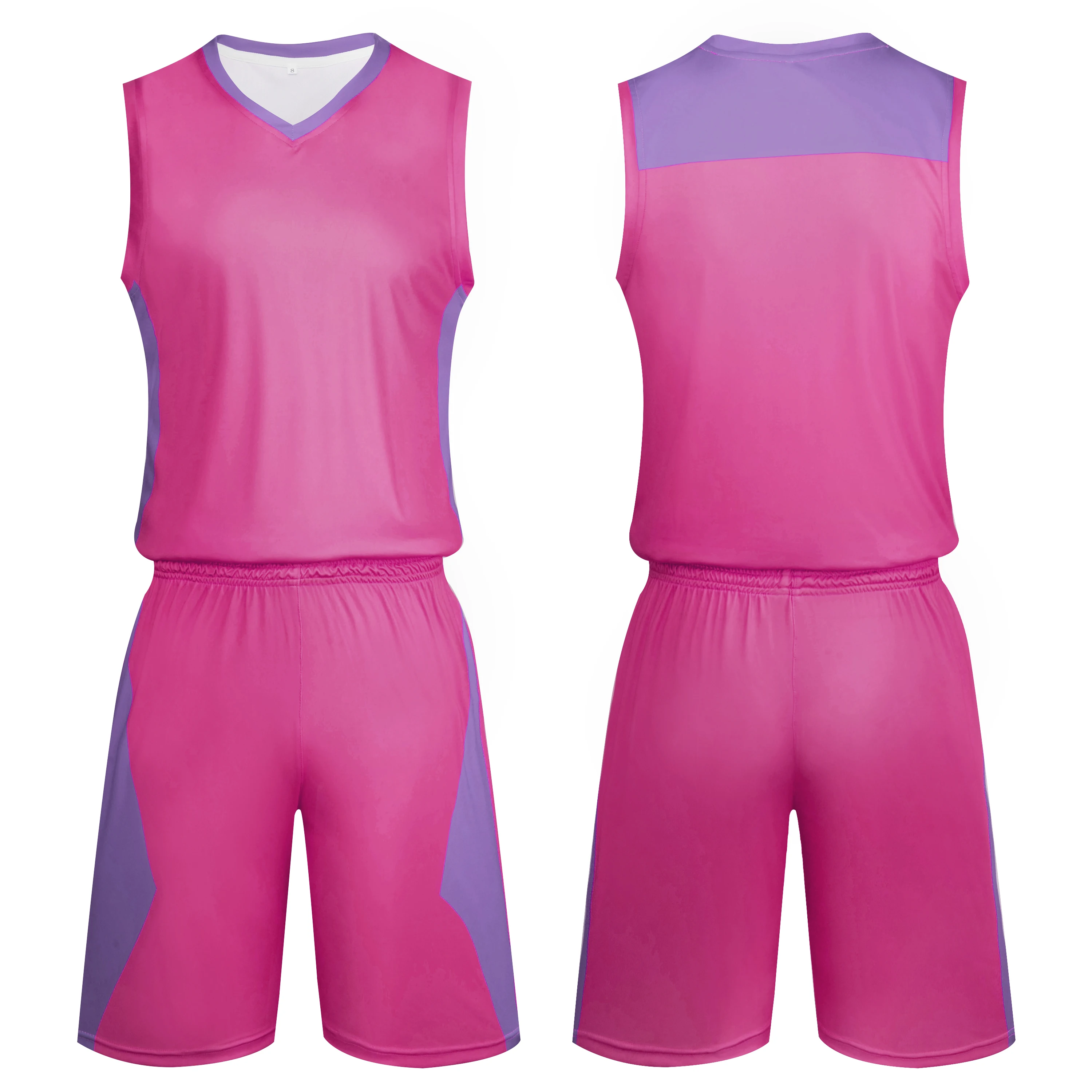 Custom Women Basketball Uniform Sublimation Printing Blank Pink