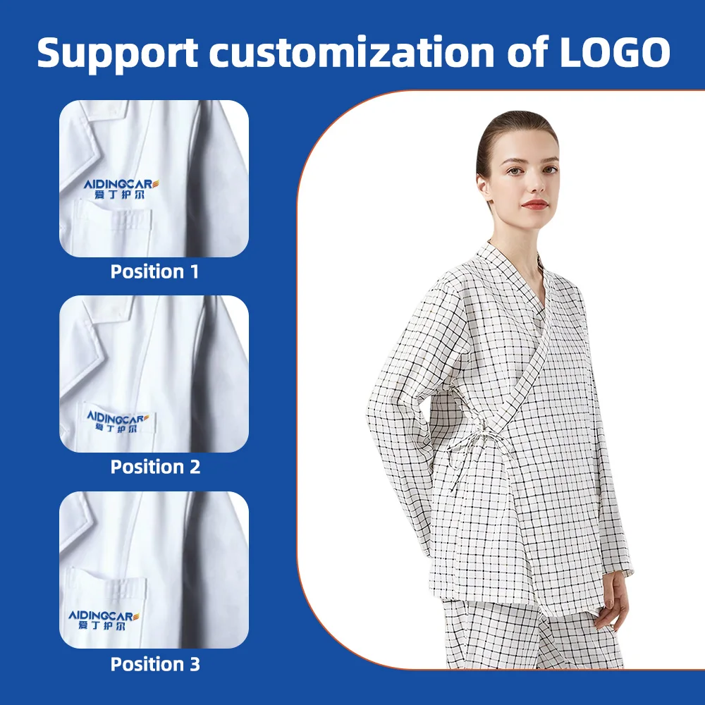 Women's Hospital Scrubs Comfortable XL Size Patient Gown Stylish Breat - product detail 3
