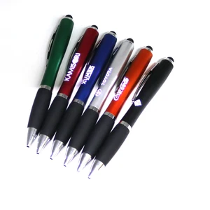 Wholesale Cheap Led Light up Pen With Stylus Custom Printing Laser Logo Plastic Ballpoint Ball Ink