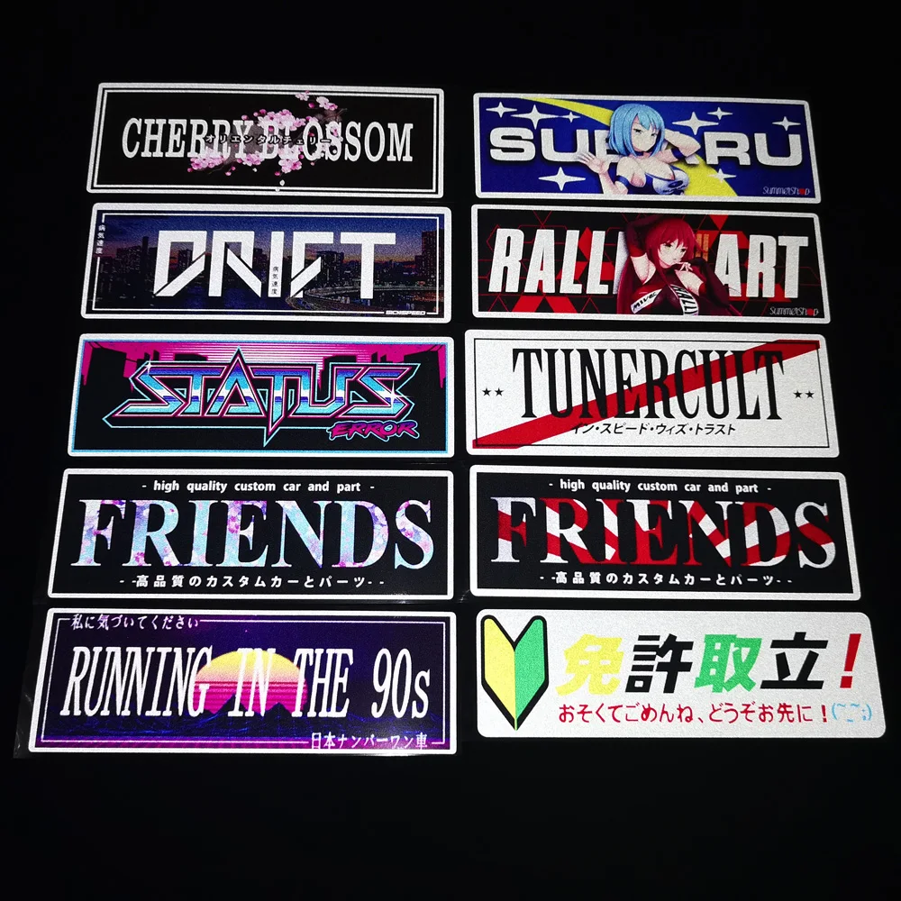 Hot JDM Sticker Japanese Racing Graphics for Cars Motorcycle Helmet Decals  Drift Slammed Auto Race Motors Motorbike Decal, image size:1000x1000