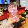 Violet éternel + couvercle en verre + sac cadeau + carte de vœux à pile