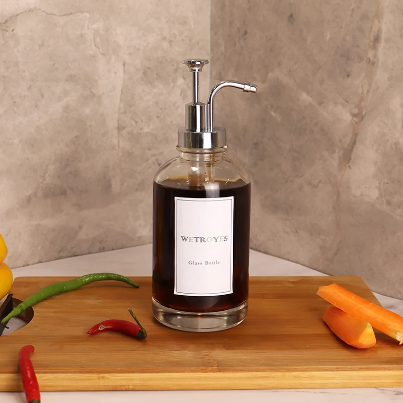 Maple Coffee Syrup Glass Bottle 16 Oz 500 Ml Coffee Syrup Dispenser For