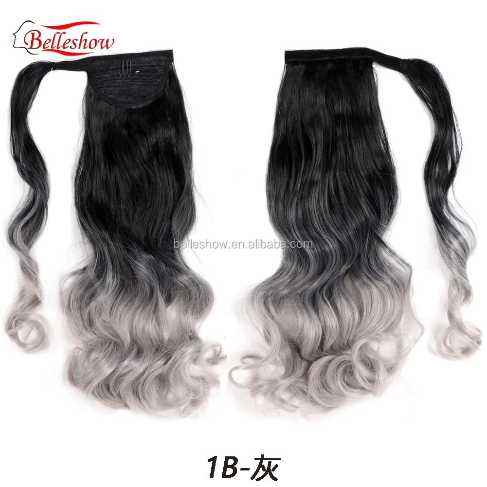 Оптовая продажа, удлинитель для хвоста из синтетических волос, с зажимом в виде когтя